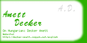 anett decker business card